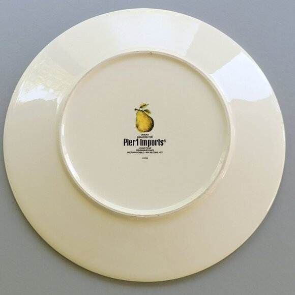 Pier 1 Verona Dinner Plate, Autumn Fruits, Pear Apple Leaves, Fall Kitchen Decor - Picture 7 of 11